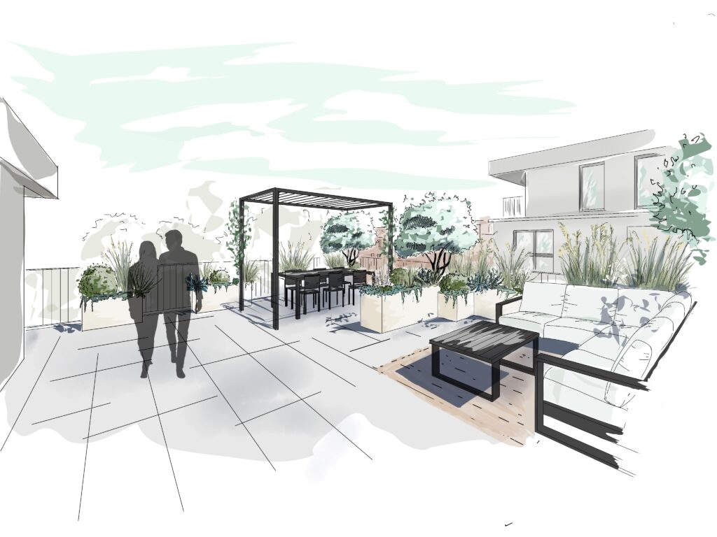 croquis d'ambiance terrasse saint andré lez lille